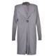 Big Buttons Decoration Nice Womens Long Length Coats With Front Pleat Hem