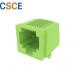 Right Angle Panel RJ45 Single Port Green Color Contact Resistance 30 Milliohms Max
