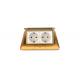 Golden Brass Twins Electrical Socket Pop Up Floor Outlet For Hotel Airport Purpose