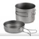 1600ML Titanium Pot Pan Set Super Lightweight Camping Cookware Set