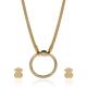 Stainless steel Jewellry With Necklace And Earrings Plated Gold color