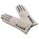 New design white leather gloves with 5 buttons