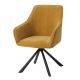 FUPENG Swivel Dining Chair Leather/Fabric Sturdy Metal Base Various Colors Materials