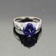 Sterling Silver Round Purple Amethyst Cubic Zirconia Ring(F39)