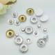 Round 12.5mm 15mm Metal Rivet Buttons , Four Parts Metal Double Snap Fastener Buttons Brass Painted