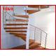 Spiral StaircaseVH36S  Tread Beech Aluminum Stair Curved Glass Handrail 304 Stainless Steel 12mm Glass