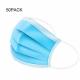 Light Blue 3 Ply Disposable Face Mask , Disposable Earloop Mask Adult Size