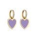Heart Gold Enamel Hoop Earrings