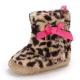 China Factory Leopard print Winter snow warm Newborn shoes Toddler baby booties