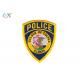 Twill Background Police Iron On Patch , Custom Embroidered Logo Patches