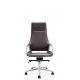 Armless Swivel Executive Leather Office Chair On Wheels