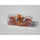 3pk Orange & Brown scented & assorted glass candle with printed label,ribbon decor and packed into clear box