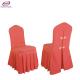 Non Fluffy Red Pleated Skirt Chair Covers And Sashes Stain Resistant Customized