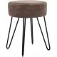 Decorative Round Modern Ottoman Stool With Metal Legs For Living Room Bedroom