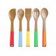 Organic Antimicrobial Wooden Kitchen Cooking Tools Spoons Spatulas Natural Bamboo Color