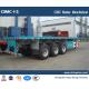 tri-axle 40ft flatbed truck semi trailer with 12 pcs twist lock