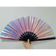 Reflective Large Folding Hand Fan PVC Bamboo 33*68cm For Party