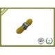 ST Singlemode Simplex Metal Fiber Optic Adapter With Zirconia Sleeve Yellow Color