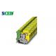 16mm2  Din Rail Terminal Blocks Width 10.2mm AWG 24 - 6 Ground Terminal Blocks Green and Yellow