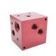 Red Powder Coated Valve Manifold Block Model NO. L195 Hydraulic Block for Industrial