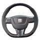 Soft Suede Carbon Steering Wheel Cover for Seat Leon 2009 2010 2011 2012 Hand Sewing
