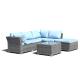 Breadth 750mm Depth 750mm Rattan Wicker Sofas , Garden Corner Sofa Set Fashion Design