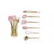 7 piece Gold & Pink silicone kitchen utensil sets ,Gold Utensil Holder
