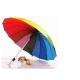 Straight Handle Large Rainbow Golf Umbrella Aluminum Shaft Metal Frame With Flute Ribs