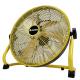 DC Recharge Industrial Ventilation Fan 12inch Yellow / Black Portable Floor Standing Fan