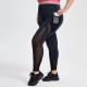 Workout Plus Size High Waisted Yoga Pants Mesh Breathable With Pockets
