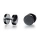 Simple and Cool Style Black Round Shaped Stainless Steel Men Stud Earrings