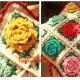 Handmade 100% Cotton Dimensional Flower Crochet Pillow Cushion Cover Decorative Cushion We