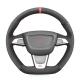 Seat Ibiza FR 2012 Suede Steering Wheel Cover with Red Stripe Stitching and Material
