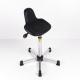 Black Polyurethane Ergonomic Stool Chair Small Backrest Space Saving