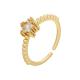 Plated 24K Gold Jewelry Star Gemstone Zircon Adjustable Engagement Rings