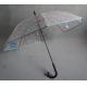 Advertising Clear Transparent Umbrella with silkscreen print on the canopy