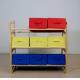 60CM Height Kids Playroom Furniture Toy Organizer With Nine Fabric Storage Bins