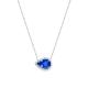 925 Sterling Silver Elegant Sapphire CZ Necklace Simple Design Prefer For Women Gift