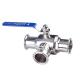 Sanitary SS304/SS316L Tri Clamp Ball Valve with 3 Way Function and in 1/2'' 6'' Sizes