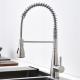 Commercial Spring Spout Single Lever Kitchen Faucet 18/10 Stainless Steel PEX Hose