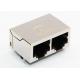 Through Hole Network RJ45 Multiport Connector Female 1 x 2 PCB Mount