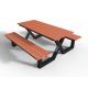 Modern Outdoor Bench Table Set , Wood Metal Composite Picnic Tables And Benches
