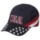 Long Brim Mens Fashion Baseball Caps , USA Flag Pattern Patch Flat Logo Mens Baseball Hats