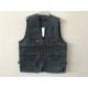 Mens classic vest in 100% polyester washed fabric, washed blue color, S-3XL