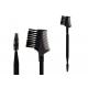 Plastic Handle Double End Eyebrow Brush With Black Synthetic Hair