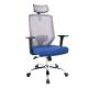 2024 High Back Office Chair Blue Cushion and Swivel Functionality for Comfortable Seating