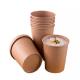 Soup Dessert Takeaway Brown Paper Packaging For Food Ice Cream Cake Container Kraft Cup With Lid