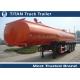 Red , white Carbon steel cooking oil / diesel tank trailer with gooseneck structure