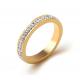 Double Row Diamond Ring Stainless Steel Jewelry Fashion Golden Diamond Ring