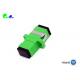Fiber Optic Adapter SC APC SM SX With 9 / 125μm Full Flange Green Color Plastic Material